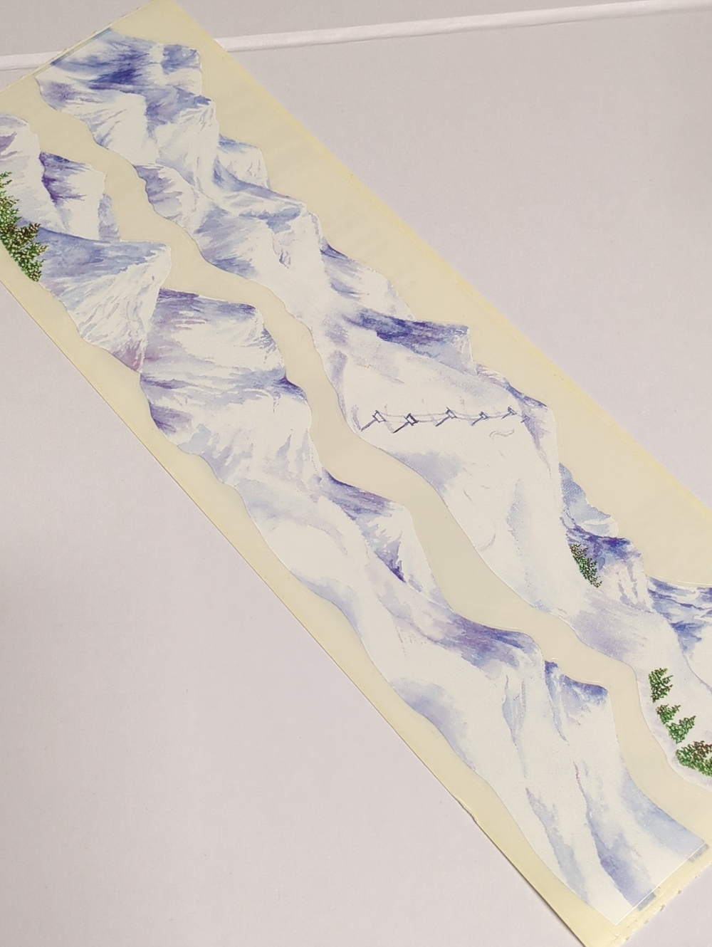 ☀️VTG Sandylion Snowy Mountains Horizon Sticker Border Strip Retro 90s